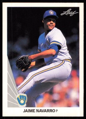 1990 Leaf Jaime Navarro Milwaukee Brewers #85 - Image 1 of 2