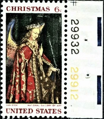 CHRISTMAS STAMP - 1968 GABRIEL ANUNCIATION - Scott 1363 with PLATE NUMBER (237a) - Image 1 of 4