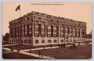 Nueva postal antigua Woodward High School Cincinnati Ohio Horse Carriage 1911 - Imagen 1 de 2
