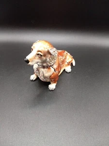 Rucinni Dachshund Dog Trinket Box With SWAROVSKI Crystals - Picture 1 of 9