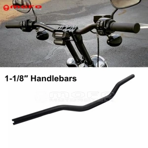 Manillar negro de 1-1/8" barra de extremo de 1"" para Harley Dyna Softail Street Bob FXDB FXSTD - Imagen 1 de 10