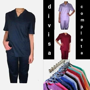 DIVISA SANITARIA OSPEDALIERA 14 COLORI UNISEX INFERMIERE MEDICO OSS MIS. COMODA - Foto 1 di 20