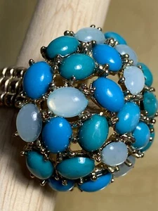 vintage Cluster of blue Stones Ladies' stretchy ring - Picture 1 of 5