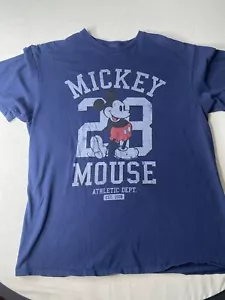 T-Shirt Topolino Disney Inc Dipartimento Atletico Blu Vintage Uomo Taglia L - Foto 1 di 6