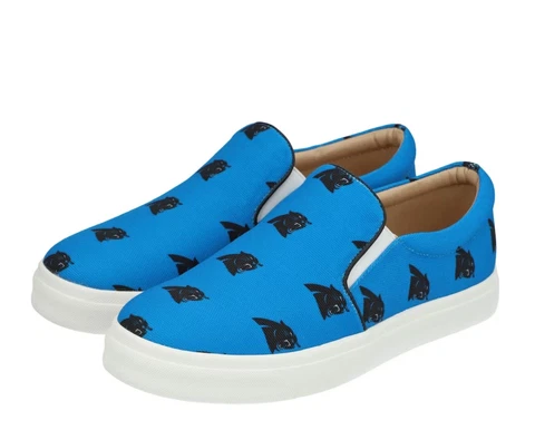 Carolina Panthers Slip On Shoes - Women Size 9 Blue Panthers Pattern NFL Cover