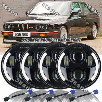 4PCS 5-3/4 5.75" LED Headlights Hi/Lo Beam DRL For BMW 325i 528i 535i E30 Foto 1 de 4