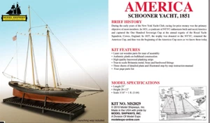 Model Shipways 1:64 1851 America Schooner Yacht Wooden Kit #2029~NEW in BOX - Picture 1 of 1