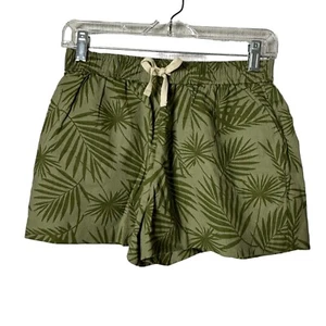 There Abouts Girl's Sz 14 Green Leaf Print Elastic Waist Pull On Cotton Linen - Picture 1 of 9