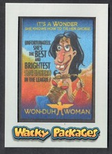 WACKY PACKAGES GO TO THE MOVIES Topps 2018 SILVER PATCH CARD #MP8 WON-DUH #37/50