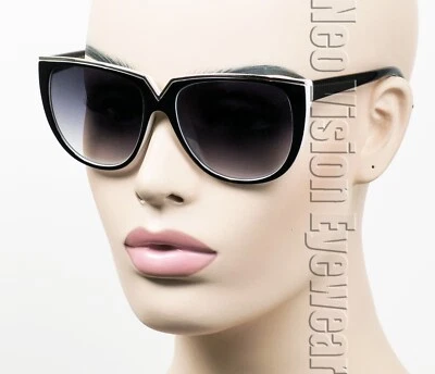 Негабаритный моды классический бабочка ретро стиль солнцезащитные очки белый/черный 295 - Изображение 1 из 2