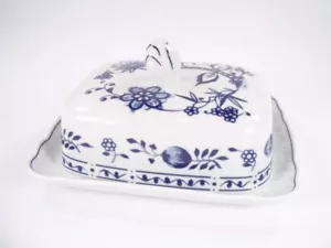 Butterdose mit Knopf Triptis Zwiebelmuster Porzellan - Bild 1 von 4