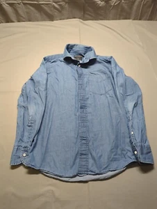 Spier Mackay Button Down Hemd Herren Größe 14,5 blau Denim wie Slim Fit Handarbeit - Bild 1 von 5