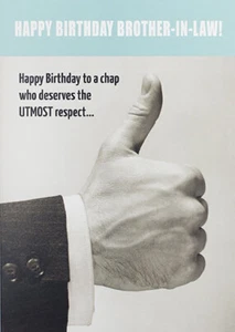 Biglietto di compleanno divertente cognato - biglietto di auguri pollice in su massimo rispetto - Foto 1 di 1