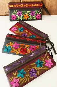 Boho zipper wallet, money bag,Pencil case, cosmetic pouch,Travel Wristlet - Picture 1 of 12