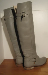 Patrizia Pepe Stiefel overknee vintage Gr.37 hellgraues Leder, ab in den Schnee! - Bild 1 von 6
