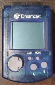 Sega Dreamcast Visual Memory Unit Aqua Blue VMU HKT-7000 Memory Card Tested Good