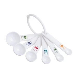 Fox Run 6-Piece Plastic Measuring Spoon Set White, 1.6 x 9 x 3 inches - Picture 1 of 9