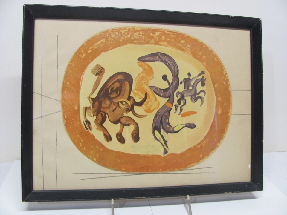 PABLO PICASSO PLACA CERÁMICA LITOGRAFÍA TAURINA 1957 ENMARCADO SKIRA 15,5 h x 12" Foto 1 de 4