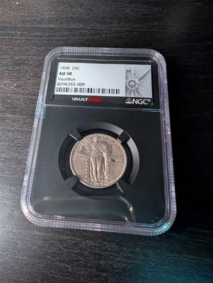 1928 Standing Liberty Quarter NGC AU58 Vault Box Black Core - Image 1 of 4