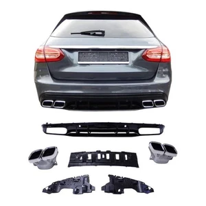 Diffusore Posteriore per MERCEDES C-CLASS W205 S205 Terminale di Scarico Cromato - Foto 1 di 5