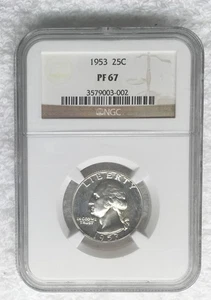 1953 25C Proof Washington Quarter NGC PF67 - Picture 1 of 2