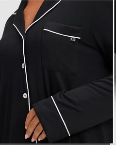 Cozy Earth Women’s Bamboo  Classic Pajama, Black, Long Sleeve, Long Pant ,NWT, S - Picture 1 of 4