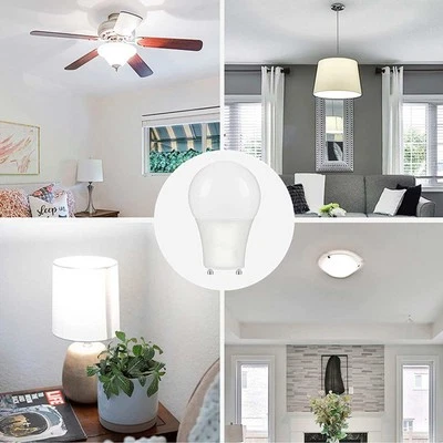 4 Pack GU24 LED Bulb A19 9W Positive White, Energy Saving Light 120V AC - Image 1 of 4