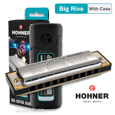 Armónica diatónica Hohner Big River de 10 agujeros BGRVR, con llave de estuche de C A G Foto 1 de 4