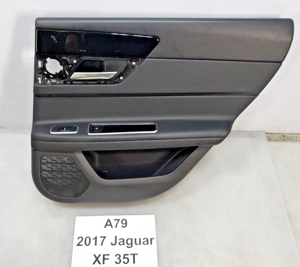 ✅ 16-20 OEM Jaguar XF 25t painel de porta interior traseiro direito passageiro acabamento jato - Imagem 1 de 4