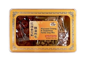 Wisconsin Ginseng & Dendrobium Kräutersuppe Mix 花旗參石斛雞湯料包 - Bild 1 von 6