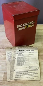 Vintage Richfield Lubrication Reference Cards Charts Red Storage Box 1930’s-40’s - Picture 1 of 11
