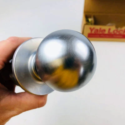 Yale Door Knob Passage Latch Satin Chrome 2-3/4" Backset CA5301 378N 26D - Image 1 of 4