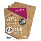 350 g/m starkes Recycling Design-Kraftpapier I DIN A5 I 100er Set I in Blanko z