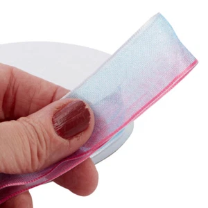 125 Yards of 7/8" Light Blue and Hot Pink Ombre Organza Ribbon - Picture 1 of 2