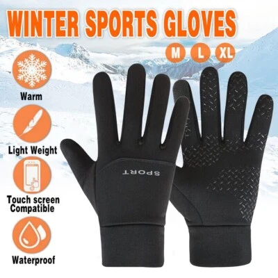 Winter Warm Thermal Outdoor Sports Waterproof Windproof Touch Screen Ski Gloves - image 1 of 4