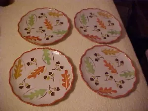 4 Temptations Old World Harvest 8" Salad Plates - Picture 1 of 3