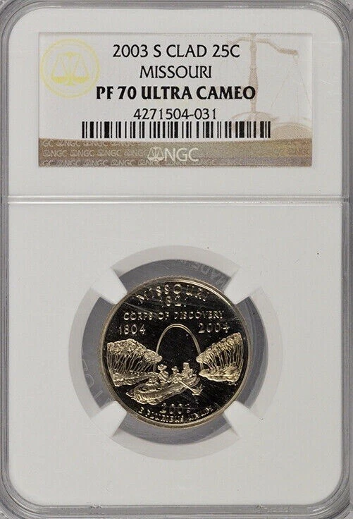 2003 S Clad 25C Missouri NGC PF 70 Ultra Cameo - Image 1 of 2