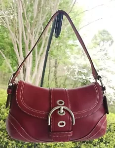 Bolso de Hombro Coach G0779-F10909 PEQUEÑO De Colección Y2K Rojo Cereza Cuero Soho - Imagen 1 de 16