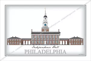 Independence Hall, Liberty, Hall, Bell. Philadelphia, Erklärung, Verfassung - Bild 1 von 4