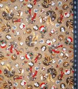 Christmas Fabric - Woodland Dream Animal Medallion - QT Quilting Treasures YARD - Picture 1 of 1