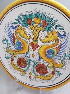Plato de pared de cerámica italiana Deruta Raffaello pintado a mano decoración - Imagen 1 de 5