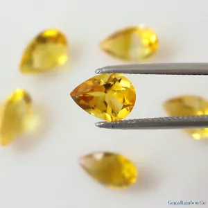Natürlicher Citrin 8 x 6 mm Birne facettiert lose Edelstein AAA-Qualität, Einschlussfrei - Bild 1 von 20