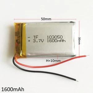 3.7V 1600mAh Lipo Li-polymer Rechargeable Battery for DVD GPS Camera GPS 103050 - Picture 1 of 3