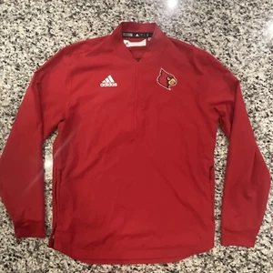 Adidas Louisville Cardinal LS 1/4 maglione zip uomo taglia small #G55 - Foto 1 di 8