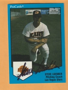 Steve Luebber Las Vegas Stars AUTO Signed 1989 ProCards Joplin Missouri 10W - Picture 1 of 2
