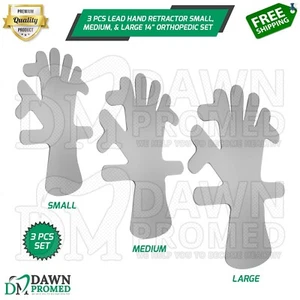 Juego de 3 instrumentos ortopédicos retractores manuales de plomo pequeños, medianos y grandes de 14" - Imagen 1 de 8