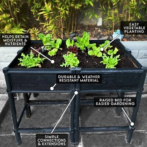 Raised Elevated Garden Bed Planter Box With Legs Outdoor For Vegetables 7" Deep - Picture 1 of 12