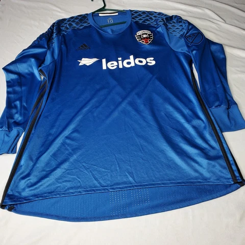 MLS Adidas Mens 2016 Authentic Long Sleeve GoalKeeper Jersey Size 10 23x31 SNAGS Cover