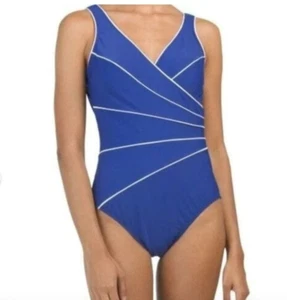 Miraclesuit Horizon Einteiler Badeanzug Baden Bauchkontrolle Blau Übergröße 18 - Bild 1 von 9