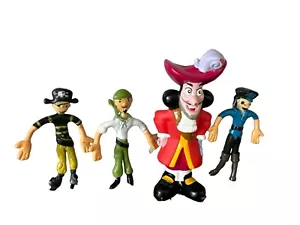Peter Pan Captain Hook Bath Toy With 3 Bendable Plastic Pirate Action Figures - Picture 1 of 3